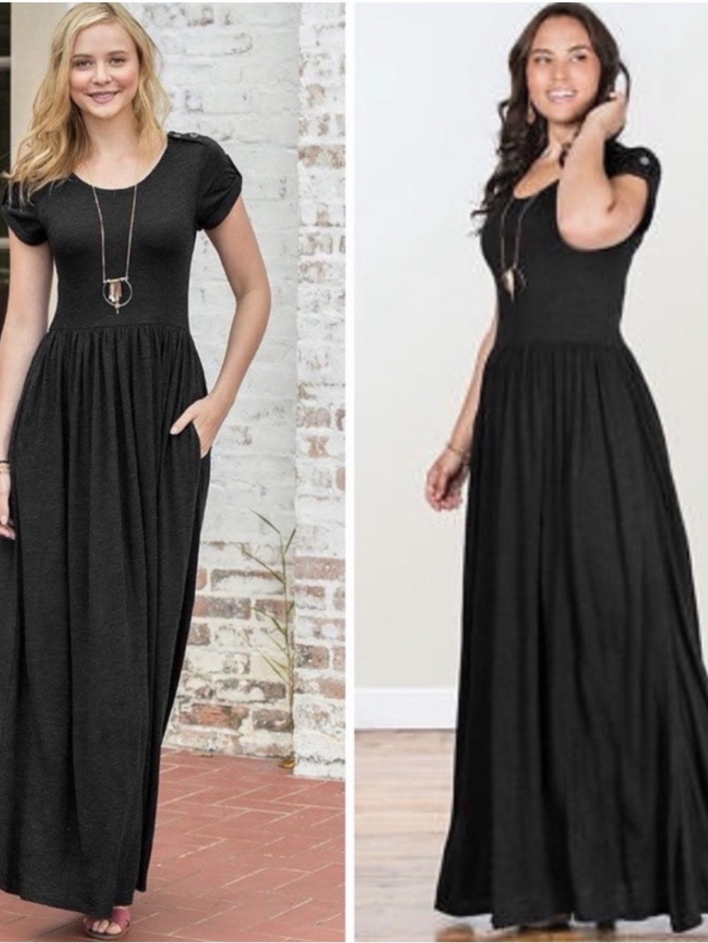 Matilda Jane Black Night Owl Maxi Casual Rayon Fall Short Sleeve Dress Large